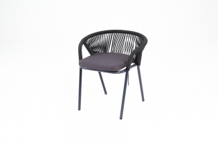 MR1000422 плетеный стул из синтетических лент (темно-серый, круглая веревка)