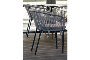 MR1000757 плетеный стул из роупа (веревки), каркас светло-серый, цвет светло-серый